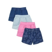 Garanimals Toddler Girl Denim and Twill Shorts, 4-Pack, Sizes 18M-5T